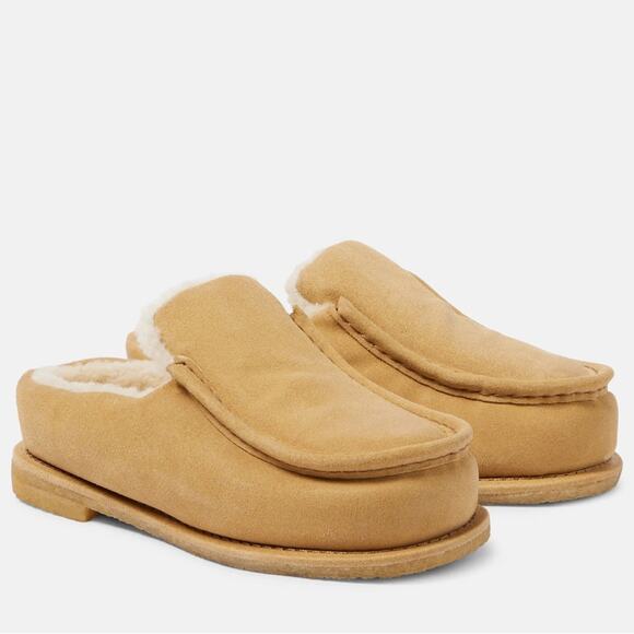 JW ANDERSON Shoes - JW ANDERSON Shearling-Lined Suede Mules 37